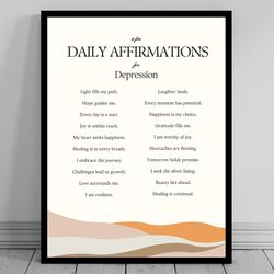 affirmation decor for depression self positive affirmations words of affirmation canvas daily affirmations print mod