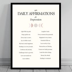 affirmation wall art for depression self love positive affirmations words of affirmation canvas daily affirmations pr