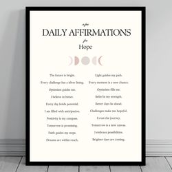 affirmation wall art for hope self love positive affirmations words of affirmation canvas daily affirmations print s
