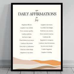 affirmation wall art for joy self love positive affirmations words of affirmation canvas daily affirmations print mo
