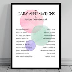 affirmation wall art for overwhelmed self love positive affirmations words of affirmation canvas daily affirmations p