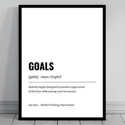 goals definition print minimalist office art funny definition canvas daily affirmation home office wall art motivat