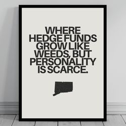 hilarious connecticut meme print connecticut canvas minimalist state slogan connecticut silhouette modern travel ke