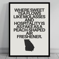 hilarious georgia meme print georgia canvas minimalist state slogan georgia silhouette modern travel keep calm stat