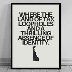 hilarious delaware meme print delaware canvas minimalist state slogan delaware silhouette modern travel keep calm s