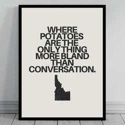 hilarious idaho meme print idaho canvas minimalist state slogan idaho silhouette svg modern travel keep calm state