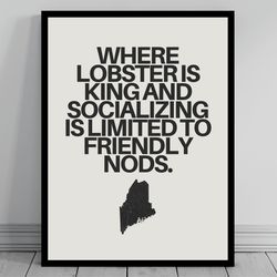 hilarious maine meme print maine canvas minimalist state slogan maine silhouette svg modern travel keep calm state