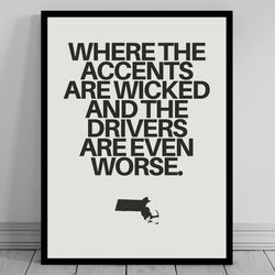 hilarious massachusetts meme print massachusetts canvas minimalist state slogan massachusetts silhouette modern trav