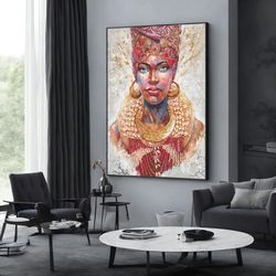 abstract black art, african american art, afro art, canvas, extra large wall art, wall art design, framed canvas ready t