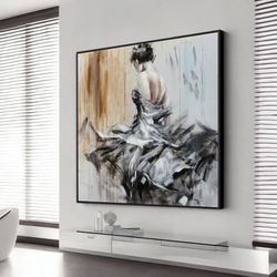 ballerina canvas, ballerina room decor, girl room decor, extra large wall art, wall art canvas design, framed canvas rea
