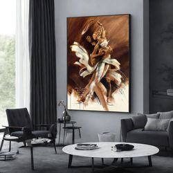 canvas home decor, large canvas, dancing couple painting print, extra large wall art, wall art canvas design, framed can