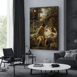 cleonis and cydippe canvas painting, charles gleyre canvas art, extra large wall art, wall art canvas design, framed can