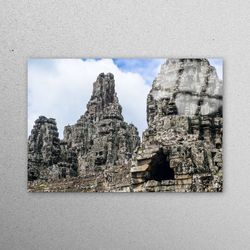 glass, glass wall decor, glass wall art, view glass wall art, angkor thom landscape wall decor, cambodia view glass