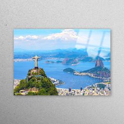 glass, wall decor, mural art, brasil landscape glass, cityscape glass wall art, sea landscape glass printing