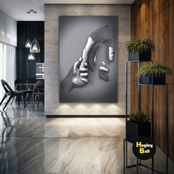 metal wall art, iron hands canvas art, luxury wall decor, roll up canvas, stretched canvas art, framed wall art painting