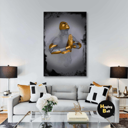 metal wall art, prayer canvas art, gold detail decor, modern wall decor, roll up canvas, stretched canvas art, framed wa