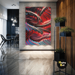 metal waves wall art, construction canvas art, modern wall art decor, roll up canvas, stretched canvas art, framed wall