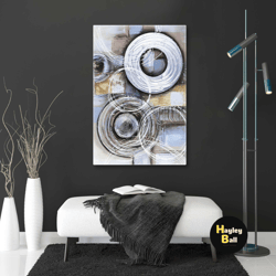 metallic wall art, circles canvas art, modern wall decor, luxury wall art, roll up canvas, stretched canvas art, framed