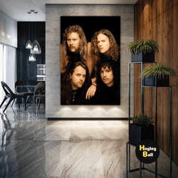 metallica poster, rock music wall art, rock music wall decor, roll up canvas, stretched canvas art, framed wall art pain