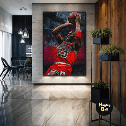 michael jordan wall art, nba canvas art, basketball wall decor, roll up canvas, stretched canvas art, framed wall art pa