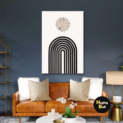 mid century wall art, beige terazzo canvas art, line art, minimal wall art, roll up canvas, stretched canvas art, framed