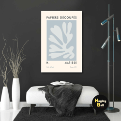 minimal wall art, boho canvas art, blue plant wall art, minimal wall decor, roll up canvas, stretched canvas art, framed