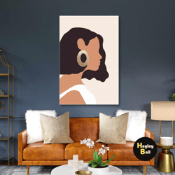 minimal wall art, woman canvas art, modern wall decor, roll up canvas, stretched canvas art, framed wall art painting