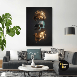 modern wall art, greek statue canvas art, living room wall decor, roll up canvas, stretched canvas art, framed wall art