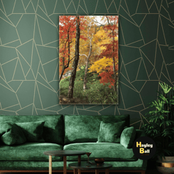 nature forest landscape colorful fall roll up canvas, stretched canvas art, framed wall art painting