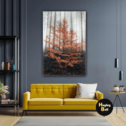 nature forest landscape foggy forest roll up canvas, stretched canvas art, framed wall art painting