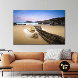 nature landscape beach sea beach roll up canvas, stretched canvas art, framed wall art painting