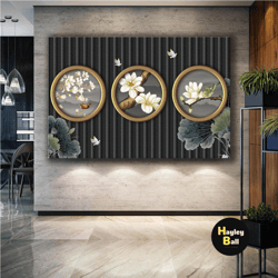 nature landscape decorative golden frame roll up canvas, stretched canvas art, framed wall art painting