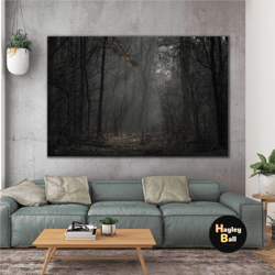 nature landscape forest night tree roll up canvas, stretched canvas art, framed wall art painting