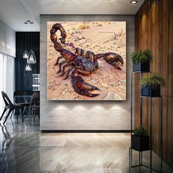 artificial intelligence scorpion desert animal scorpion roll up canvas, stretched canvas art, framed wall art painting