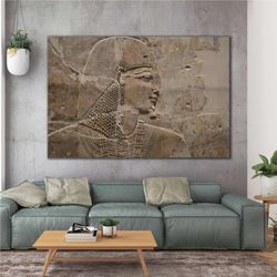 artistic egyptian pharaoh with marble effect roll up canvas, stretched canvas art, framed wall art painting