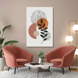 boho wall art, line canvas art, minimal canvas art, scandinavian wall decor, roll up canvas, stretched canvas art, frame