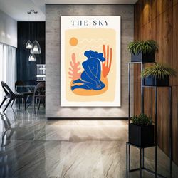 boho wall art, line wall art, minimal wall art, scandinavian wall decor, roll up canvas, stretched canvas art, framed wa