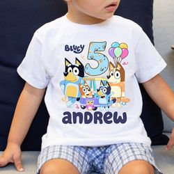 custom bluey birthday shirt, personalized bluey birthday shirt, bluey birthday family shirts, bluey bingo birthday, blue