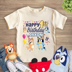 custom bluey family shirt, personalized bluey family shirts, custom birthday matching shirt, bluey toddler shirt, bluey