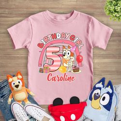 personalized bluey birthday girl shirt  bluey family matching shirts  bluey bingo shirt  custom bluey birthday shirt blu
