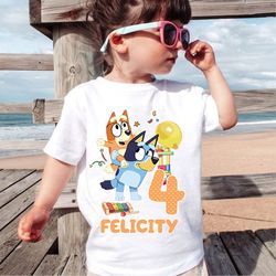 personalized bluey birthday shirt, bluey family matching shirts, bluey bingo shirt, custom bluey birthday shirt, bluey t