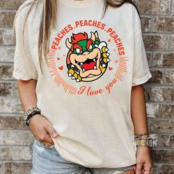 retro comfort peaches shirt, peaches song shirt, bowser peaches song, peaches peaches peaches, princess peach shirt, bow
