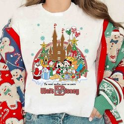 vintage mickey and friend christmas shirt, mickey ears xmas shirt, disneyland christmas shirt, disneyland trip 2023, fam