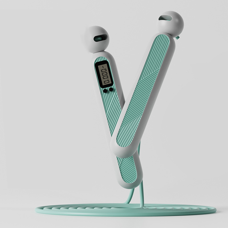 Gym Fitness Cordless Electronic Skipping Rope Speed Counter, Anti slip Smart Skipping Rope with LCD Screen