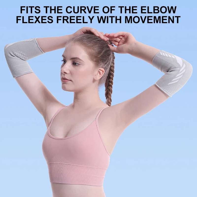 Sweat-Absorbent Arm Sleeve Elbow Brace, Elastic Elbow Protective Pad for Volleyball Basketball