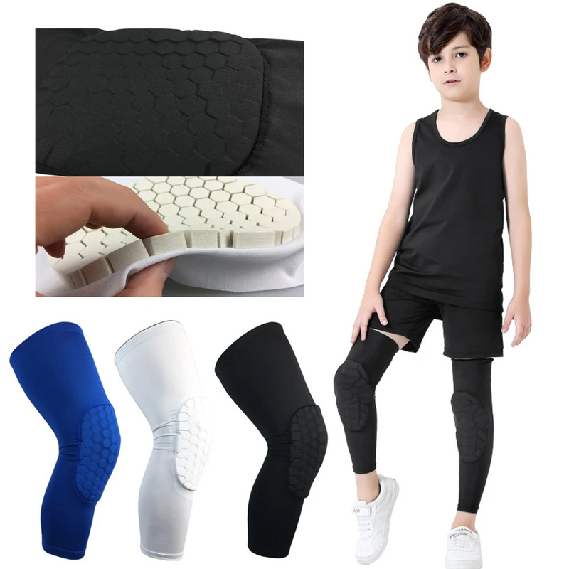 Honeycomb Compression Sleeves Pads Guards Sports Knee And Elbow Pads For Kids Youth Basketball Foot 2