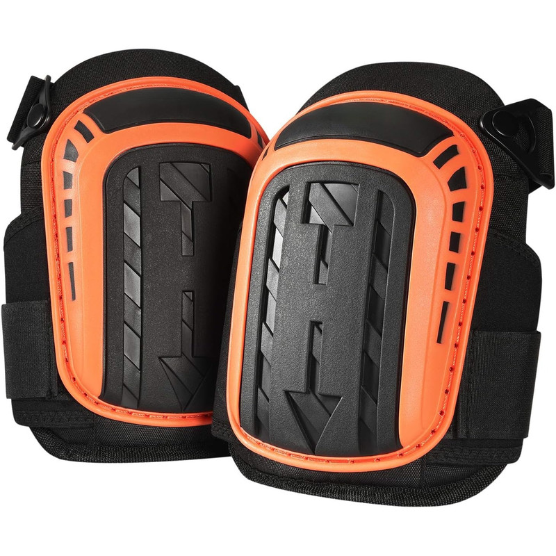 Gel Cushion Knee Pads Work Heavy Duty Support, Anti Slip Straps Kneepads for Construction Gardening Flooring Tile