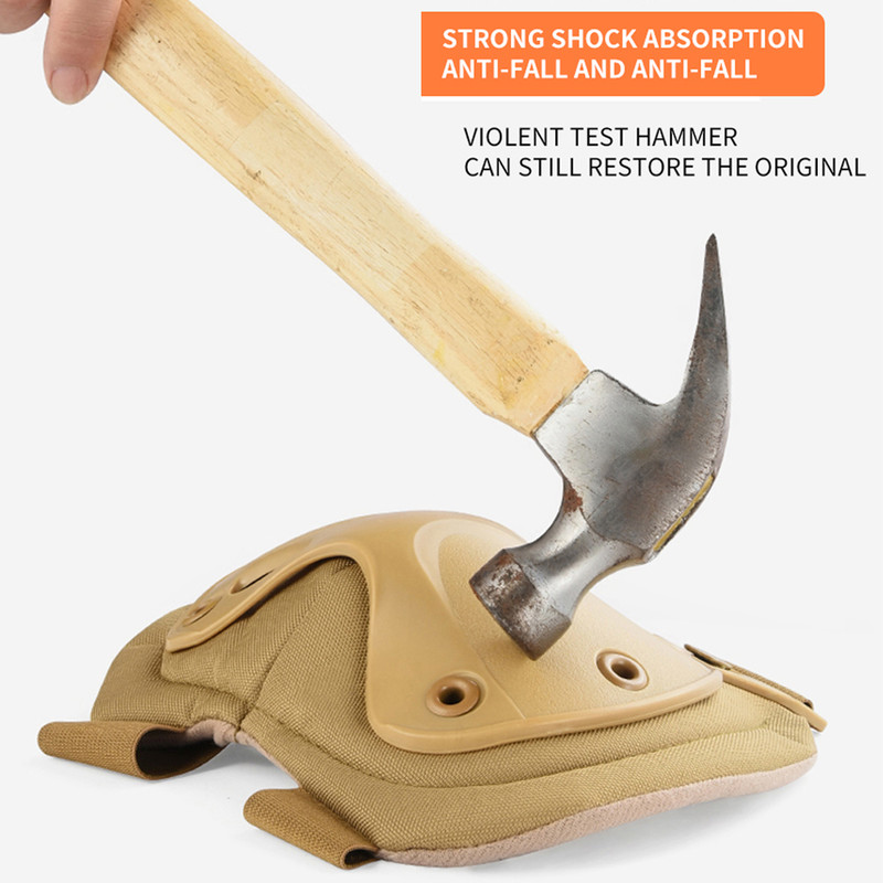 Lightweight Knee & Elbow Pads Set, Military Grade Combat Protection for Airsoft Skateboarding with Adjustable Strap