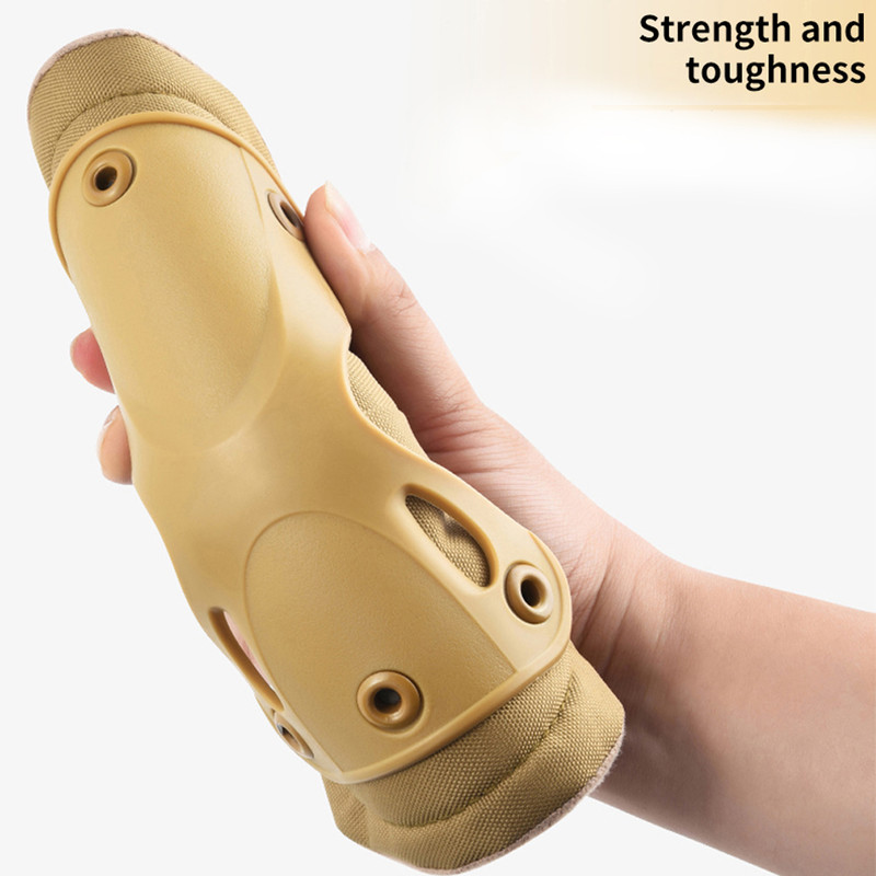 Lightweight Knee & Elbow Pads Set, Military Grade Combat Protection for Airsoft Skateboarding with Adjustable Strap