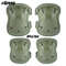 Lightweight Knee & Elbow Pads Set, Military Grade Combat Protection for Airsoft Skateboarding with Adjustable Strap